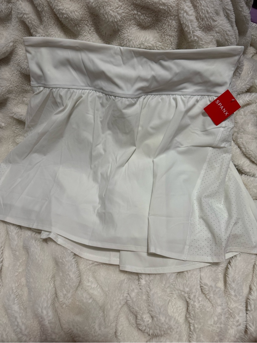 SPANX White Athletic Skort with Perforated Side Panels
